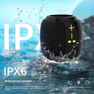 Circular mesh Bluetooth speaker with light, outdoor portable high volume subwoofer, IPX6 waterproof wireless speaker,support TF and USB