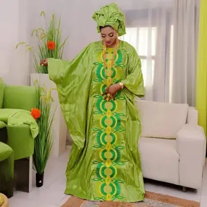 Plus Size African Dresses for Women Luxury Boubou Gown Bazin Rich Embroidery Design Wedding Party Long Dress Africa Clothing