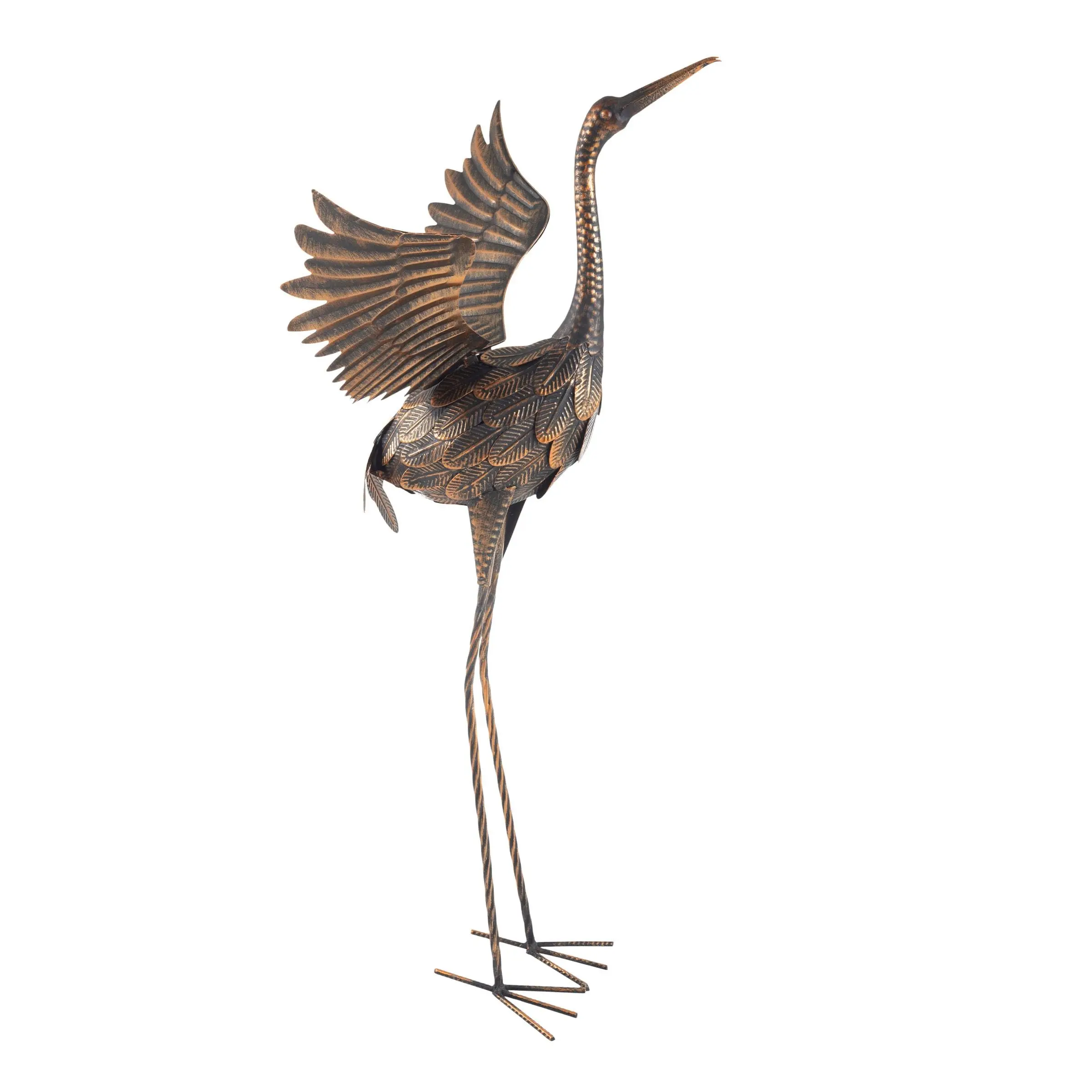 35-Inch Metal Crane Statue for Outdoor Decor, Exterior Decorative Statues, Garden Sculpture for Patio, Pond, Backyard, Four Colors Available, Lawn Ornament