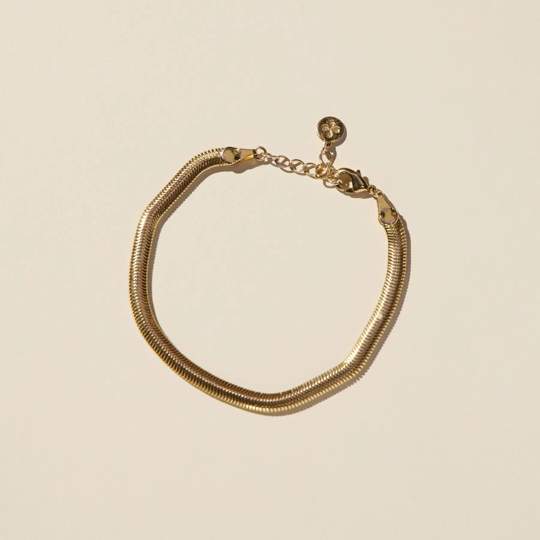 Gold Herringbone Bracelet - Waterproof, Adjustable Design, Ideal for Everyday Wear