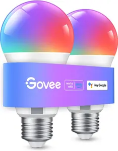 Smart Light Bulbs, WiFi & Bluetooth Color Changing Light Bulbs, Music Sync, 16 Million DIY Colors RGBWW Color Lights Bulb, Work with Alexa, Google Assistant Home App, 800 Lumen, 2 Pack