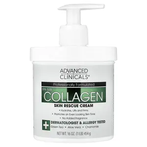 Advanced Clinicals Collagen, Skin Rescue Cream, 16 oz (454 g)