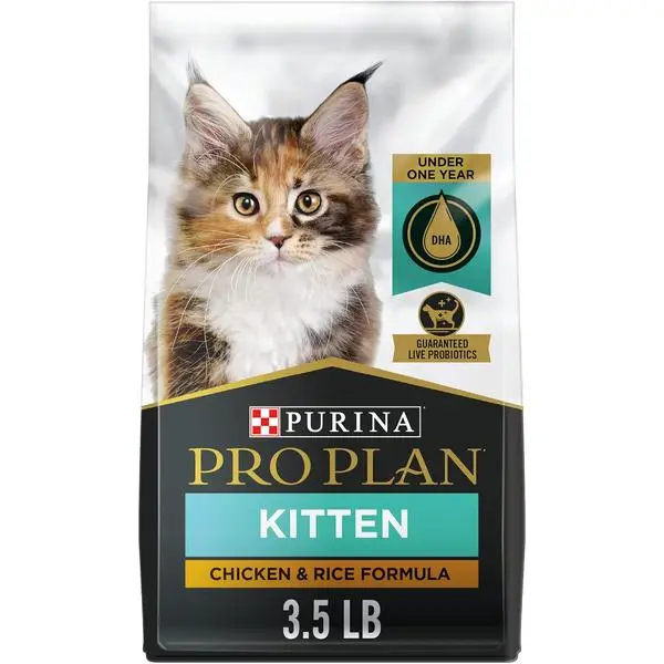 With Probiotics, High Protein Dry Kitten Food, Chicken & Rice Formula - 3.5 lb. Bag