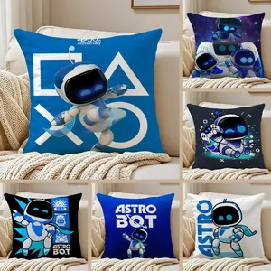 game sony cute Astro Bot Pillow Case Pillowcase Anti-dustmite Invisible zipper silky short plush Sofa cushion cover polyester microfiber standard queen king white bed home