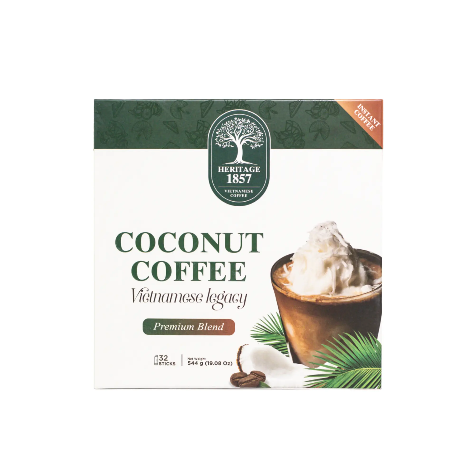 Coconut Instant Coffee – 32-Count Single-Serve Box