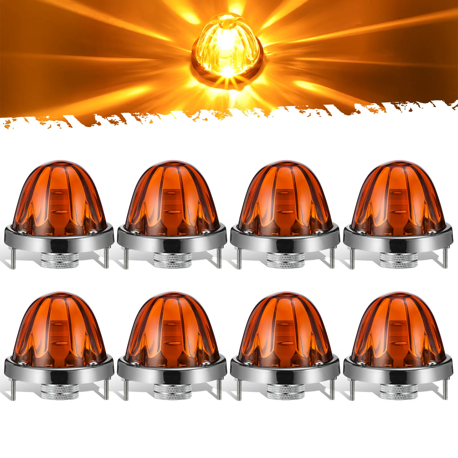 Amber lens-Amber light-8Pieces