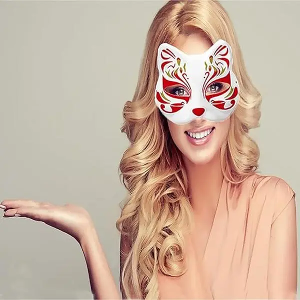 Therian Cat Mask - DIY Felted Paper Mask, Lightweight, Eco-Friendly, Pack of 2, Comfortable Design for Various Events Unisex