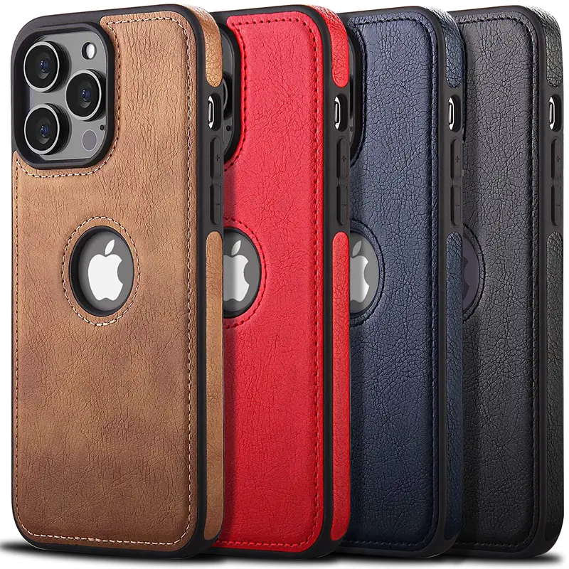 For iPhone 18 Pro Max, 17 Pro Max, 17e, Air, 16, 16e, 15, 14, 13, 12, 11, X, XR, Xs Max, 7, 8, SE2, SE3, Durable Shockproof PU Leather Smartphone Case - Slim Wireless TPU Cover