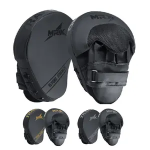 MRX Punching Mitts MMA Muay Thai Boxing Pads, Gel Tech Leather Curved Focus Mitts, Training Hand Pads Sparring Martial Arts Karate Dojo Target Shield