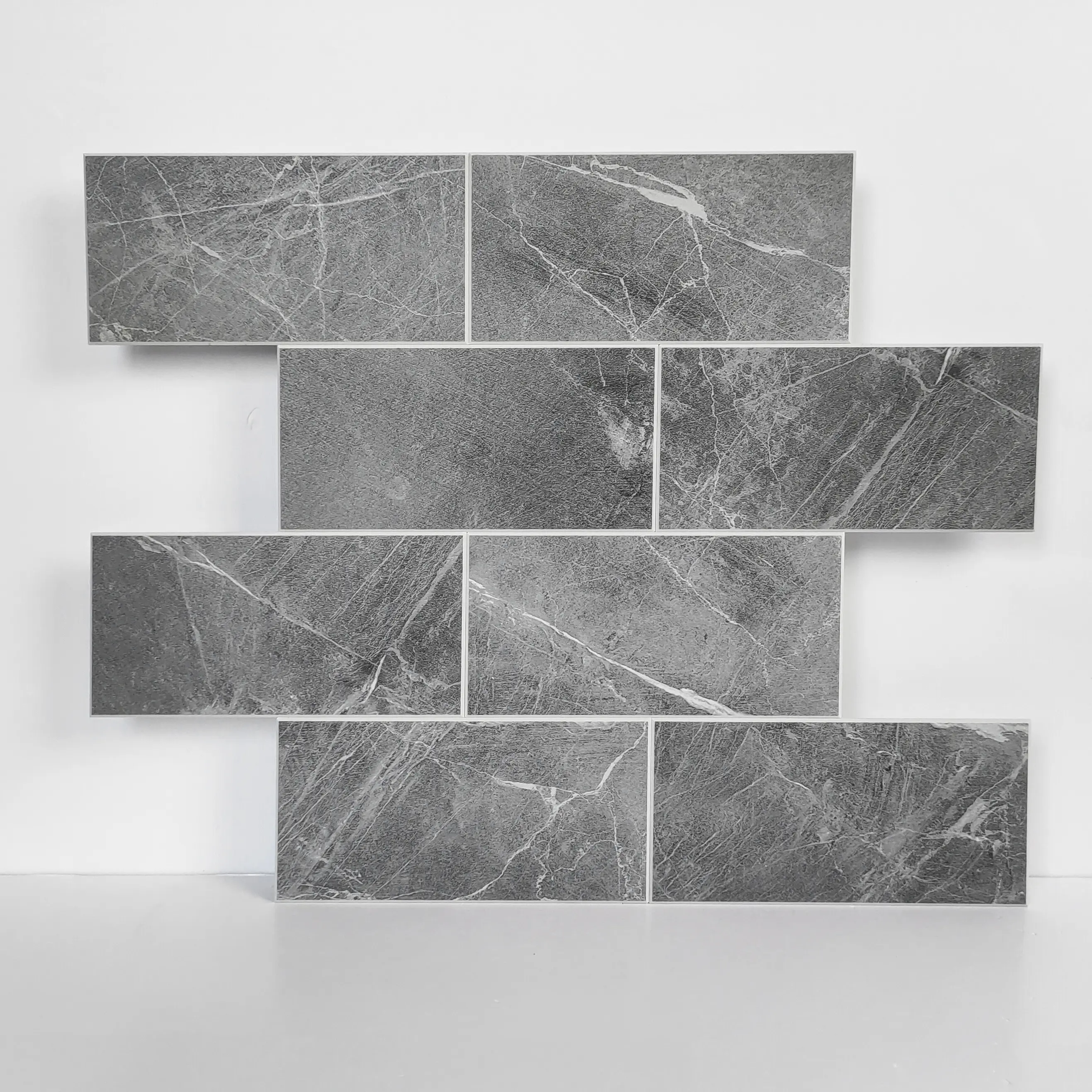 COLAMO Dark Gray Vein Peel-and-Stick Backsplash Tile, Concrete-Look Marble Backsplash Wallpaper, Self-Adhesive Wall Panel for Kitchen Decor, Peel and Stick Wallpaper Designs