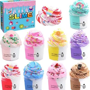 Easter Gift 9 Pack Dual Color Butter Slime Kit – Super Soft, Non-Sticky DIY Slime Party Favors & Birthday Gifts for Kids & Boys