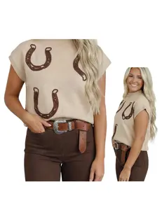 Las Crochet Horseshoe Western Knit Sweater