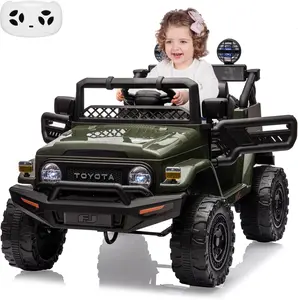Ride On Car, 12V Electric Car for Kids, Kids Toys with Remote Control, Music, LED Headlights, Double Doors, Safety Belt, Ride On Toys for Boys Girls-03