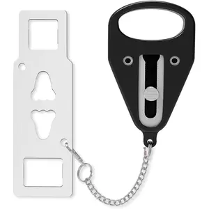 Portable Door Lock for Travel - Hotel Door Locks for Travelers  - Door Safety Lock from Inside for  & Apartment - Travel Locks for Hotel Rooms -  (Black)