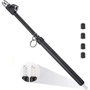 12'' Dual Head Tire Pressure Gauge, Heavy Duty Truck Tire Gauge Range 10-150PSI 1-10Bar for Tire Pressure Checker, Straight-On Tire Air Gauge Extended Tube for Semi Truck, RV, Car, Motorcycle