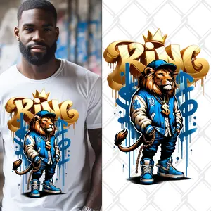 4-Pack, 6-Pack or 8-Pack Blue Gold King Lion Red DTF Heat Transfer DIY for TShirt Printing