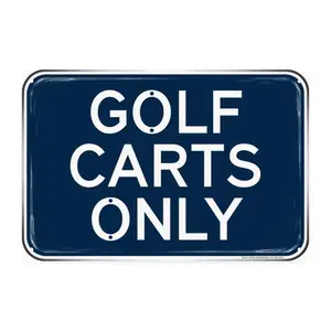 Golf Carts Only Tin Sign, Vintage Golf Course Metal Sign Print Aesthetic Room Decoration for Home Bedroom Kitchen Bar Coffee Shop Bathroom Indoor Outdoor Wall Decor, 8 X 12 IN