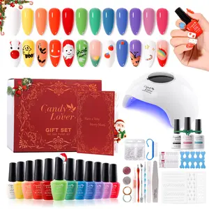 DreamMuse Candy Lover Smooth Gloss Multi Pack Gel Polish Kit - Quick-Dry Soak-Off UV LED Nail Care Set, Long-Lasting Vegan & Cruelty-Free, Gentle Winter Wonderland Collection with Holiday Exclusive Packaging for Salon & Home Manicures