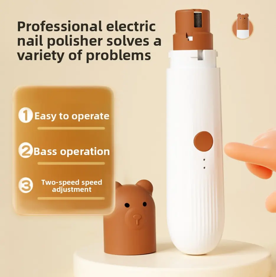 Electric Pet Nail Grinder with LED Light, Cat & Dog Nail Trimmer, 2-Speed Adjustable Pet Nail Care Tool