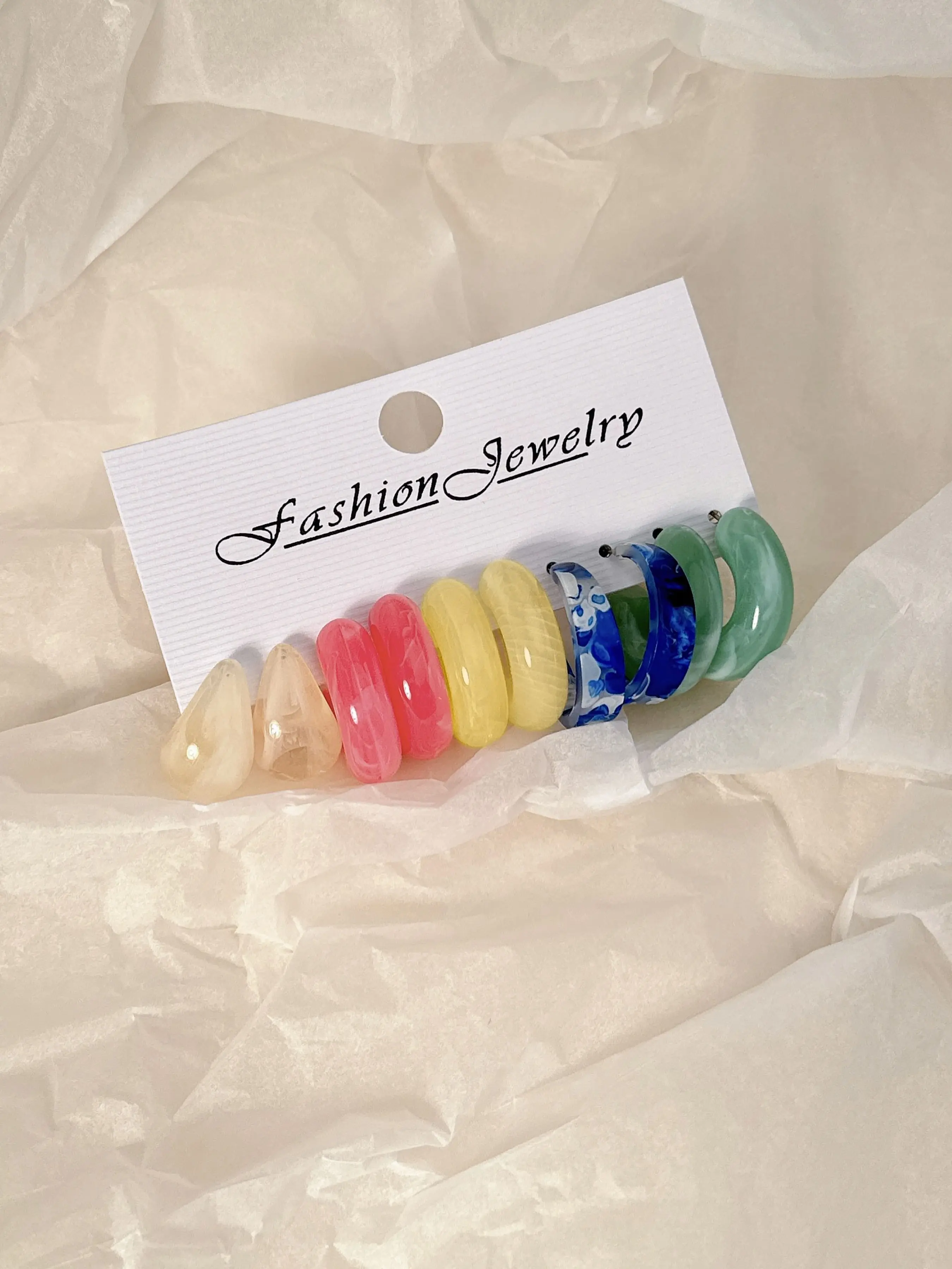 10pcs-30pcs Colorful Resin Earrings Set, Dopamine Color Scheme, Vacation Travel Style, Cute Plain Design, All Seasons Jewelry, Trendy Jewelry, Earring Stacks
