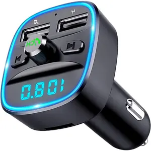 (Upgraded) COMSOON FM Transmitter, Bluetooth Car Adapter MP3 Player, Hands-Free Calling, Dual USB Ports (5V/2.4A & 1A), LED Screen, Support SD/TF Card Flash Drive