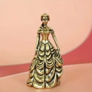 Handmade Anime Style Elegant Women Bronze Statue, Vintage Bronze Sculpture, Decorative Sculptures, Complex Layered Clothing, Home Office Decor, Desktop Decoration