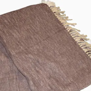 Farmhouse style throw blanket. Soft but still with just enough weight to be luxurious, perfectly sized for comfort at 50"x 60" high quality blanket. One side with dark brown and other side light brown with fringe.