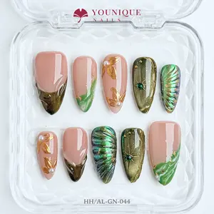 Younique Nails | 10PCS 100% Handmade Press-On Nails | Reusable Colorful Art acrylic stylish 3D