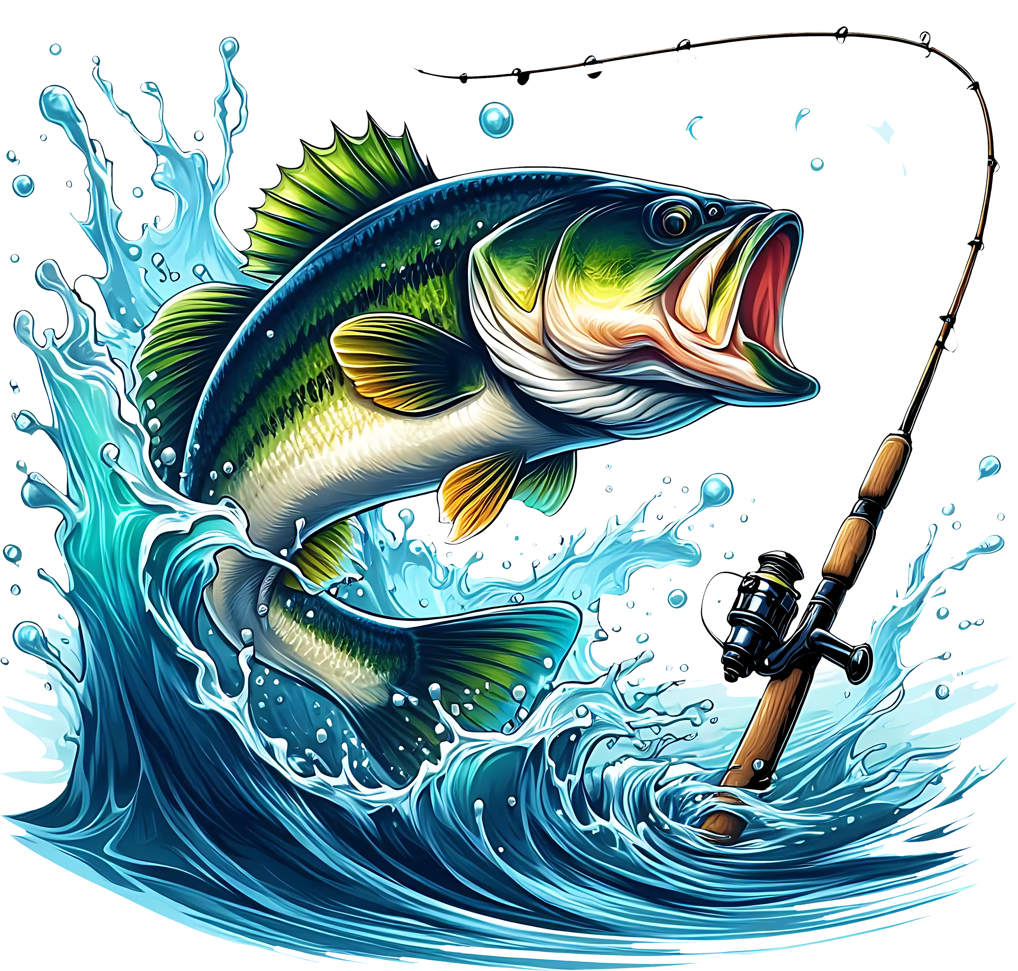 DTF Transfer – Fish Reel Multi Sizes (FI-SC002)