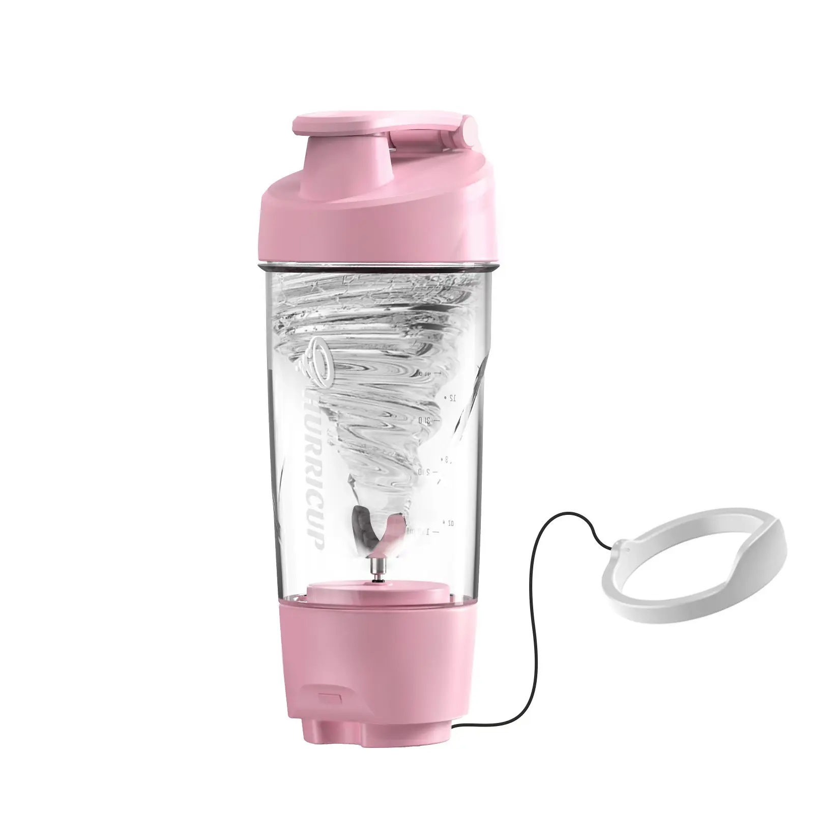 Hurricup Blender Shaker - 22 oz/600 ml, BPA-Free, Pull & Reel Mixing Mechanism, Sports Nutrition Pre-Workout Powder Protein Bottle