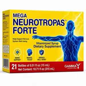 Mega Neurotropas Forte Vitaminized Syrup – Nervous System Support | 21 x 15mL Bottles, B-Complex + Zinc Supplement