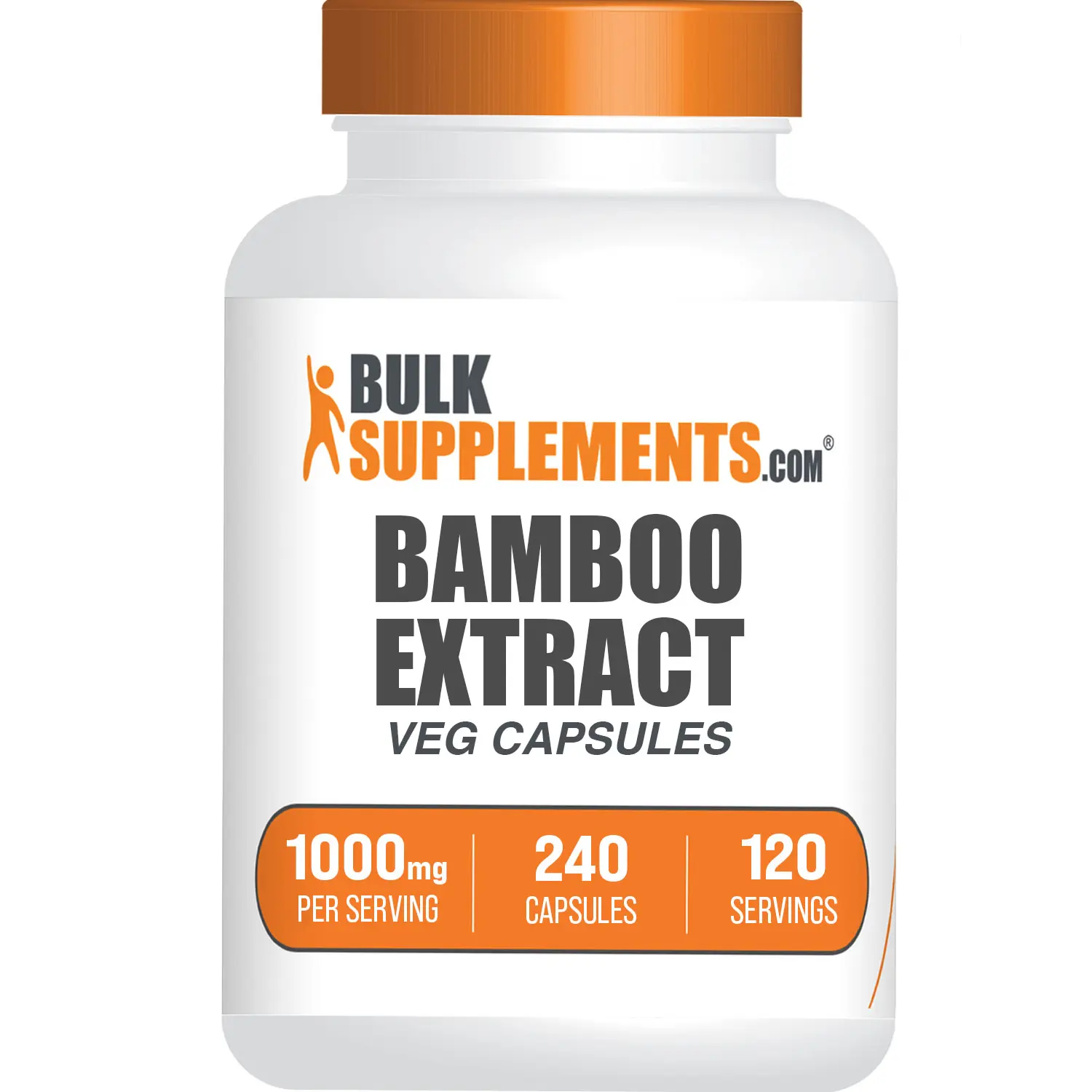 BULKSUPPLEMENTS.COM Bamboo Extract Dietary Fiber Capsules - 1000mg per Serving, 240 Capsules (120 Servings) - Natural Bloating Support Digestive Nutritional Supplements, Capsule Digestive Nutritional Supplements