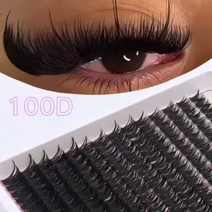 280pcs 100D Mix Cluster Eyelash, 0.05mm Thickness, 3D Curl, 8mm-16mm Mix Length, Natural Style Russian Flat Dense Fluffy Handmade Mink Eyelash Cluster For Halloween Theatrical Makeup, Festival Makeup, Christmas Makeup, Beginner Essentialkeup