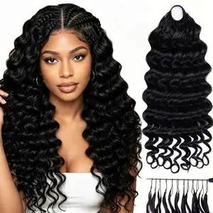 SISWIN Deep Curly Burmese Curly Crochet Hair 10A Human Hair Natural Black Miracle Knots Pre-Separated Feather Soft Boho Braid 50g/Pack 50 Strands Deep Curly Texture  Easy Install #CrochetHair #BurmeseCurly #DeepCurly #HumanHairCrochet
