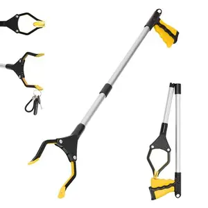 32" Foldable GrabRunner Reacher Grabber with Strong Magnetic Tip for Seniors, Disabled, After Surgery Recovery(Yellow)