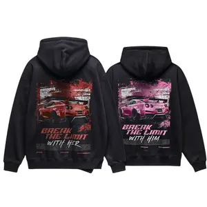 Break The Limit Couple Hoodie – JDM Drift Car Graphic, His & Her Street Racing Pullover, Matching Racer Hoodies for Car Lovers & Fast Car Couples