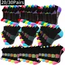 Men's Bulk Cotton Ankle Socks - 20-30 Pair Set, Dark/Assorted/Random Mixed Colors, Menswear, Breathable, Absorbent, Plain, Casual, Athleisure, Lightweight, Soft, Elastic, Durable, All Seasons, Cold Wash, Ideal for Outdoor Sports, Running
