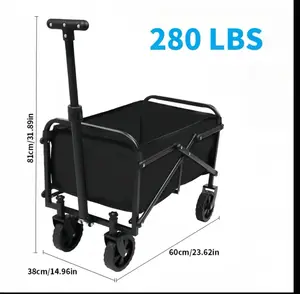 Small Collapsible Folding Wagon Beach Wagon Cart Heavy Duty Utility Grocery Cart