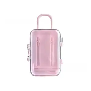 6-Pack Candy-Colored Mini Suitcase Storage Boxes | DIY Decoratable, with Rolling Wheels & Retractable Handle, for Jewelry, Bead & Desktop Organization, Adorable Toy Travel Trunk