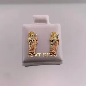 14k Gold San Judas Trigold Earrings