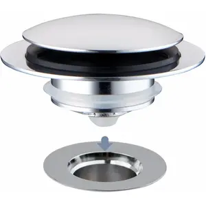 Chrome Plated Universal Tub Dain Stopper,  Pop Up Bath Drain Tip  Bathtub Drain Stopper,Conversion Kit Assembly, Replaces Lift and Turn, Tip- and Trip Lever drains for Tub, EZ Install