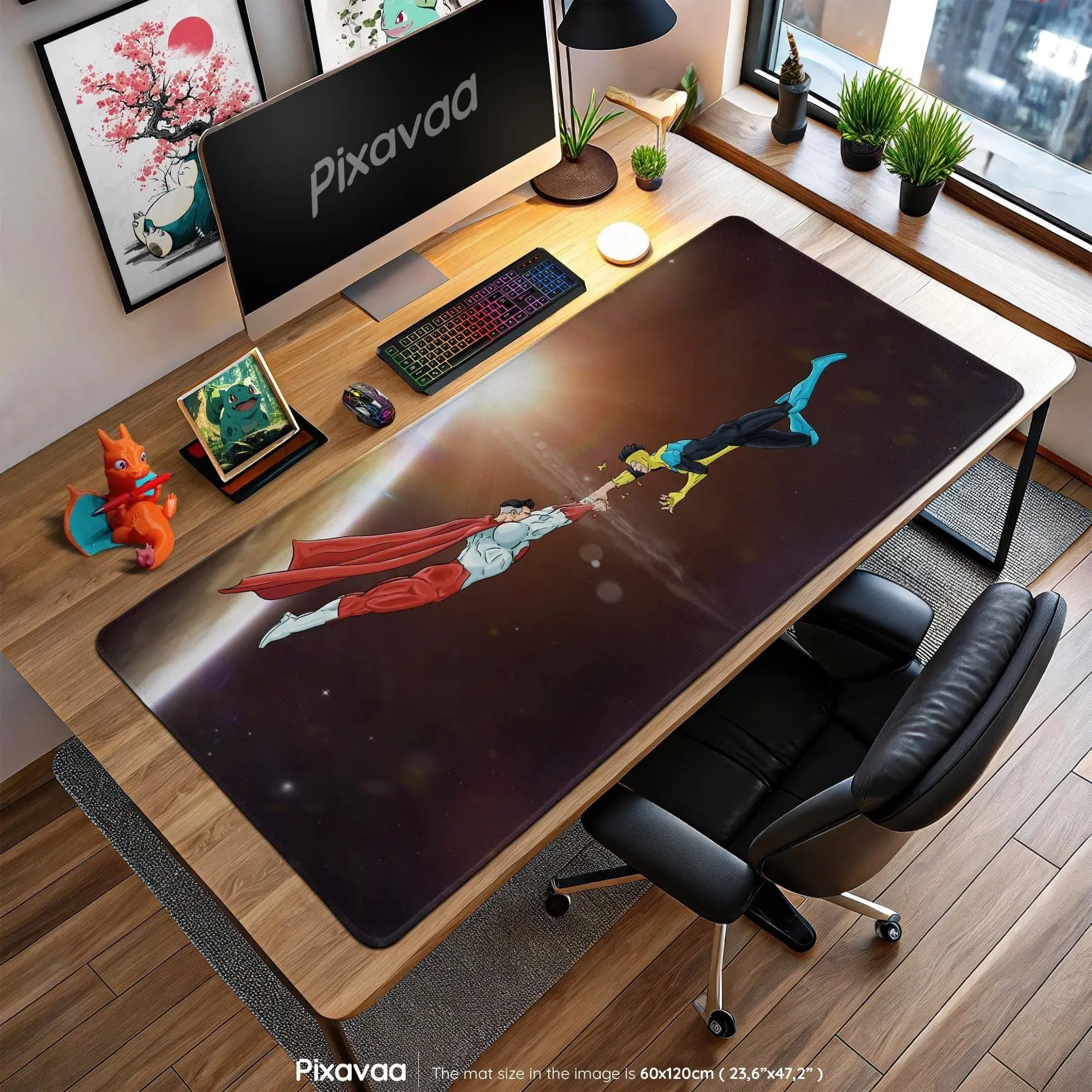 [Sale off up to 65%][Free Ship] Invincible vs Omni-Man Mouse Pad - Iconic Space Clash Scene Gaming Desk Mat, Superhero Show Fan Gift