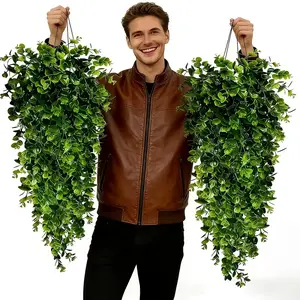 Artificial realistic ivy vines, UV-resistant artificial hanging green ferns, suitable for indoor and outdoor decoration, reunion wall art, courtyard porch greenery, indoor greenery decoration | decorative leaves, realistic leaves