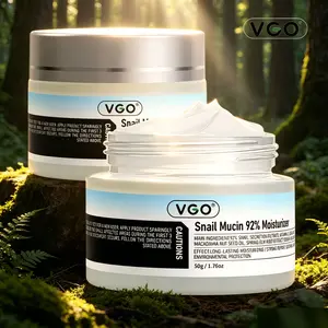 VGO Snail Mucin 92% Moisturizer 50g Daily Face Gel Cream (cremas para la cara) and Vitamin C Facial Serum Essence moisturizer