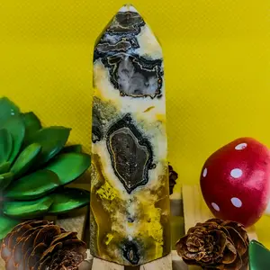 Bumblebee Jasper Tower - Natural Stone Decorative Figurine