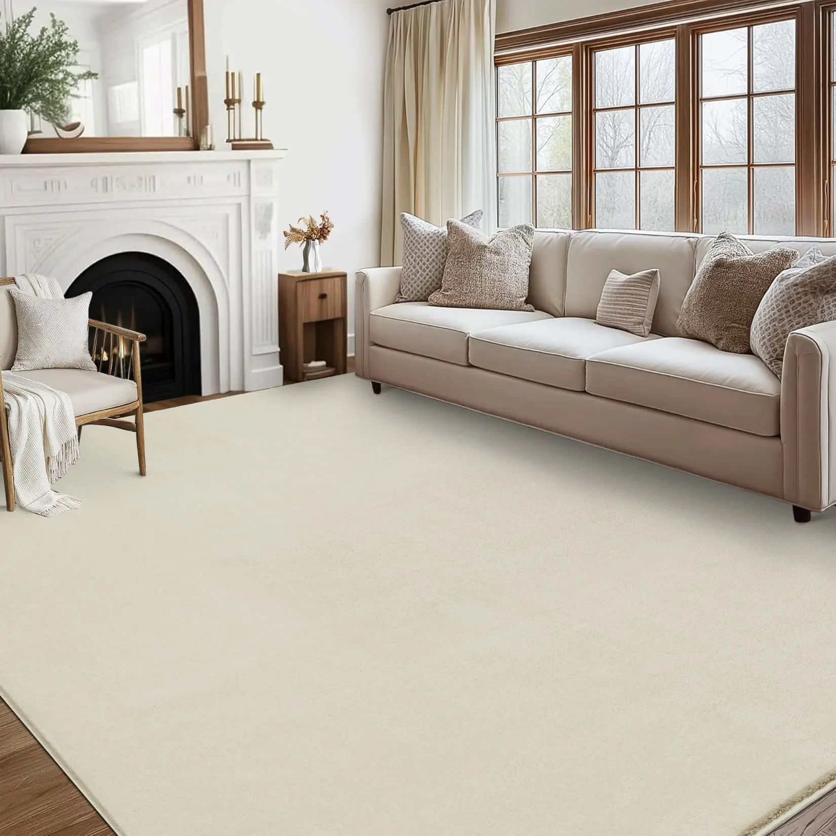 【GARVEE】Fluffy Plush Shag Area Rugs and Runners with Washable Non-Slip Backing, Soft Texture, Multiple Sizes (2x6 to 10x13) and Colors (Off White, Black, Grey, Brown) for Living Room, Bedroom, Nursery, and Hallway Decor