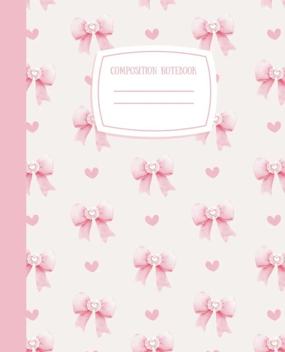 Composition Notebook: Coquette Bow Aesthetic Notebook For Girls & Teen Girls | 110 Pages, Wide Ruled Lined Paper, 7.5 X 9.25" | Pastel Pink School Supplies