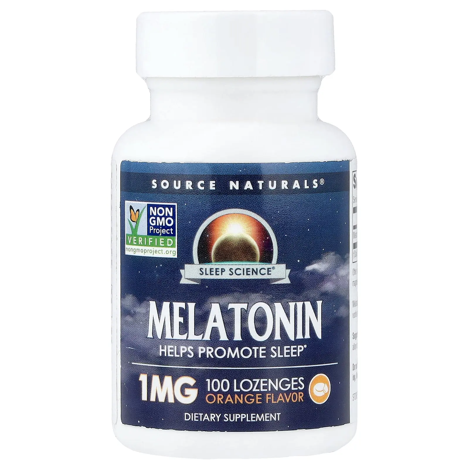 Source Naturals Melatonin, Orange, 1 mg, 100 Lozenges