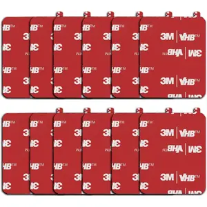 12 Pack 1.96 in x 1.57 in "(40*50mm) Very High Bond Sticky Adhesive Replacement,Double Sided Pads Gule for Dashboard Windshield Suction Cup Phone Holder Car DVR Home Suction Hooks GPS Navigation (Red)
