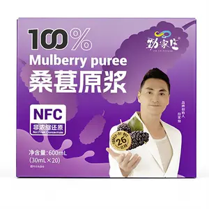 Jinjiazhuang Mulberry Puree 100% NFC Not From Concentrate Rich in Anthocyanins and Dietary Fiber Sweet and Sour Flavor 600mL